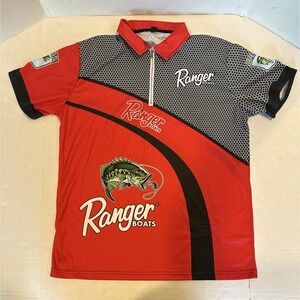 Ranger Boats Polo Shirt Bass Fishing Logo Red Black Size Men's XL